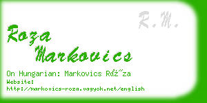 roza markovics business card